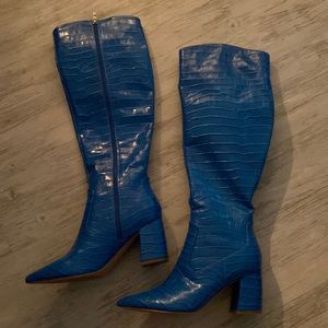 Blue croc boots
